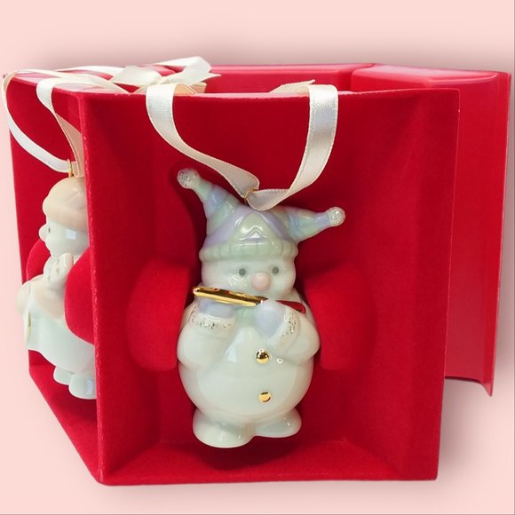Lenox Snowman Ornaments Set of 5 Playing Instruments Gilded Porcelain Christmas - Picture 7 of 14